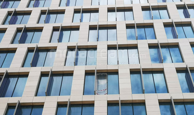 Moca Cream limestone cladding - Quatuor