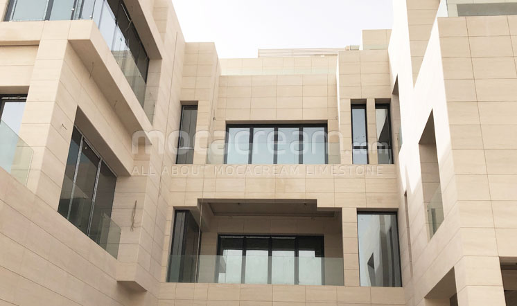 Moca Cream limestone villa in Nuzha, Kuwait