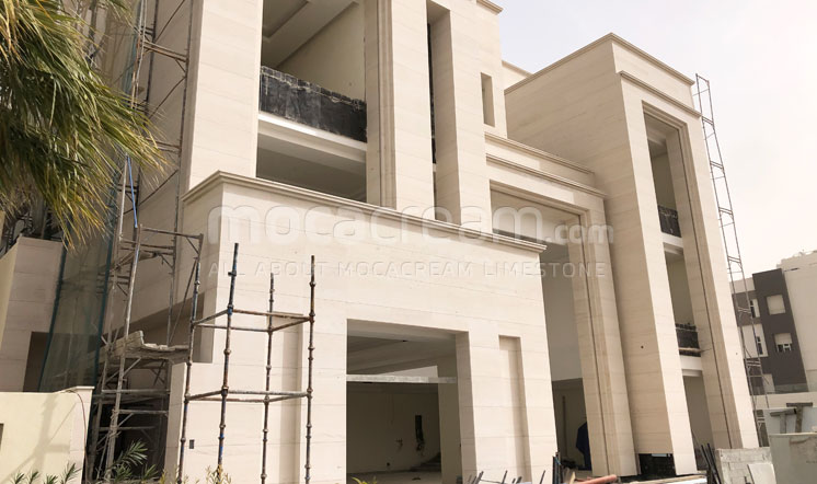 Moca Cream limestone villa in Rawda, Kuwait