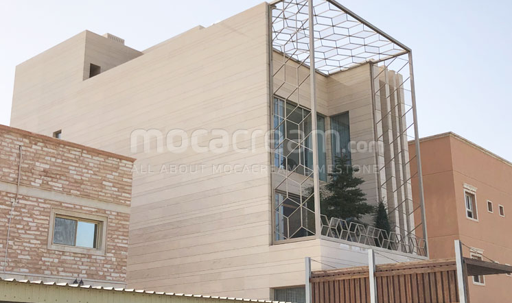 Moca Cream limestone villa in Shaab, Kuwait